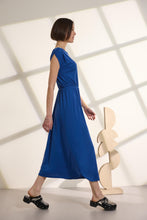 Load image into Gallery viewer, AMALISSE MIDI DRESS WITH SHOULDER PLEATS