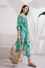 Load image into Gallery viewer, MIREINA LONG FLORAL DRESS WITH FRONT SLIT