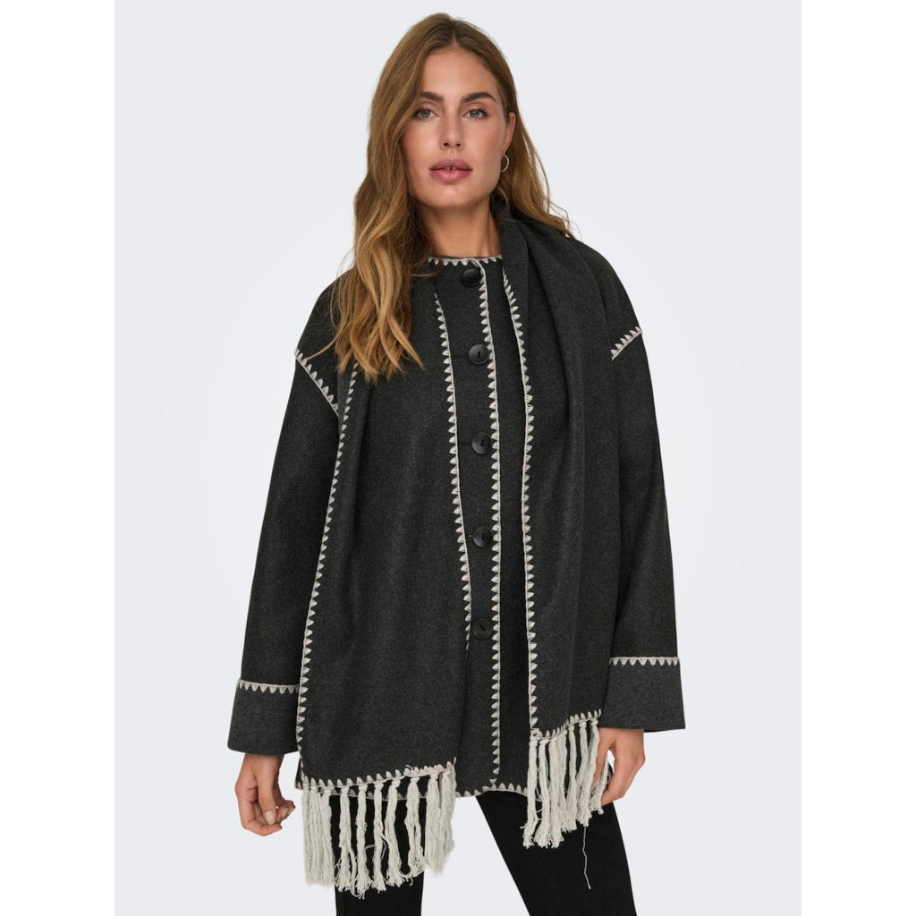 ONLELBALIFE SCALLOP EDGE SCARF COAT