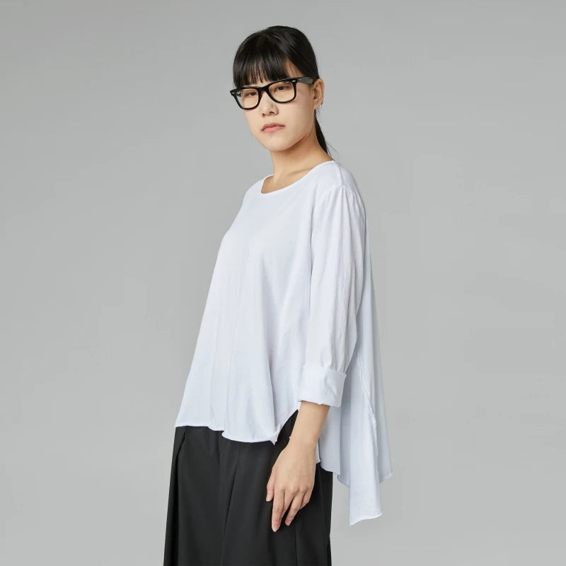217883 COTTON ASYMMETRICAL BLOUSE
