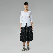 Load image into Gallery viewer, 230236 BLACK RUFFLE MINI  SKIRT
