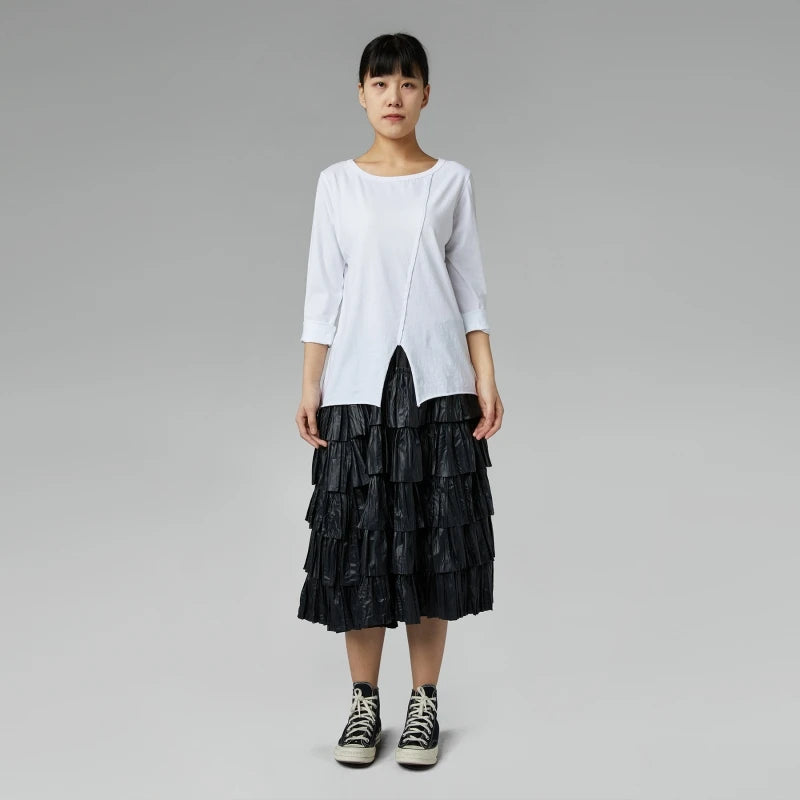 230236 BLACK RUFFLE MINI  SKIRT
