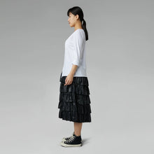 Load image into Gallery viewer, 230236 BLACK RUFFLE MINI  SKIRT
