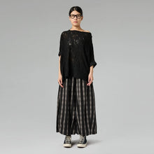 Load image into Gallery viewer, 240382 SHEER BLACK TEXTURED TOP
