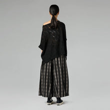 Load image into Gallery viewer, 240382 SHEER BLACK TEXTURED TOP
