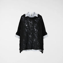 Load image into Gallery viewer, 240382 SHEER BLACK TEXTURED TOP
