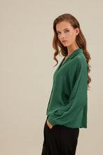 Load image into Gallery viewer, ANGELSHARK LONG SLEEVED SHIRT SATIN WITH BUTTONS FRONT
