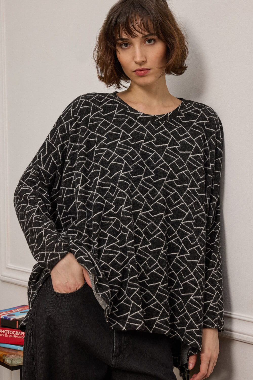 BEA ASYMMETRICAL BLOUSE PRINTED LOOSE