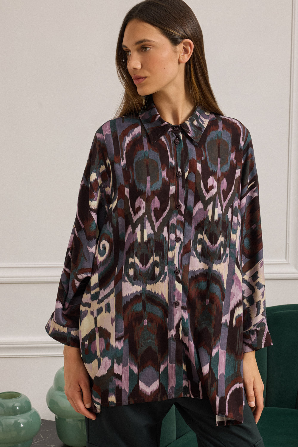 BRIOLA  SHIRT PRINT LOOSE 3/4