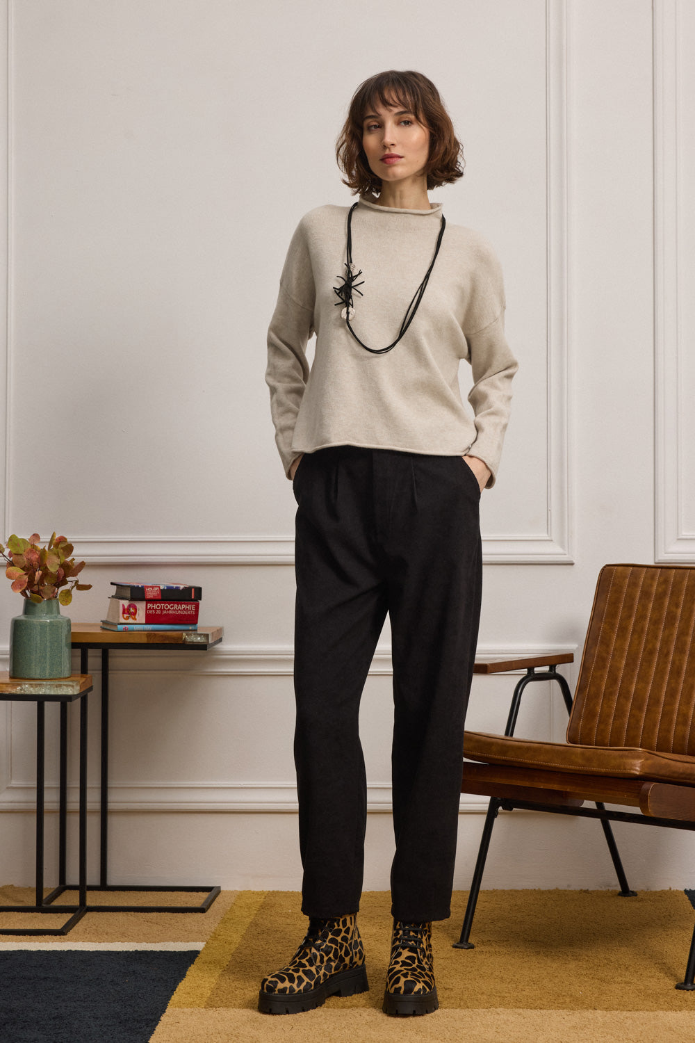 CRESPIN MOCK-NECK KNITWEAR LOOSE