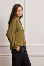 Load image into Gallery viewer, ERROL SATIN SHIRT WITH LAPEL COLLAR
