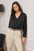 Load image into Gallery viewer, ERROL SATIN SHIRT WITH LAPEL COLLAR
