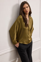 Load image into Gallery viewer, ERROL SATIN SHIRT WITH LAPEL COLLAR
