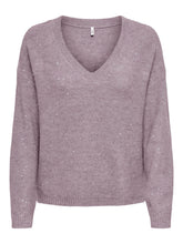 Load image into Gallery viewer, ONLARIZONA V-NECK KNITWEAR WITH GLITTER
