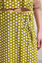 Load image into Gallery viewer, ILIAN POLKA DOT A-LINE SKIRT WITH FRONT OPENING
