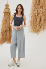 Load image into Gallery viewer, KELIFOS CROPPED RAYON TROUSERS ELASTIC WAIST
