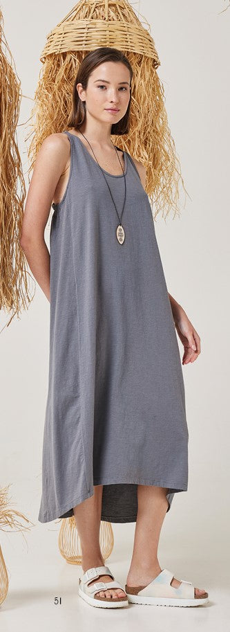 KITHROS SLEEVELESS MIDI COTTON DRESS