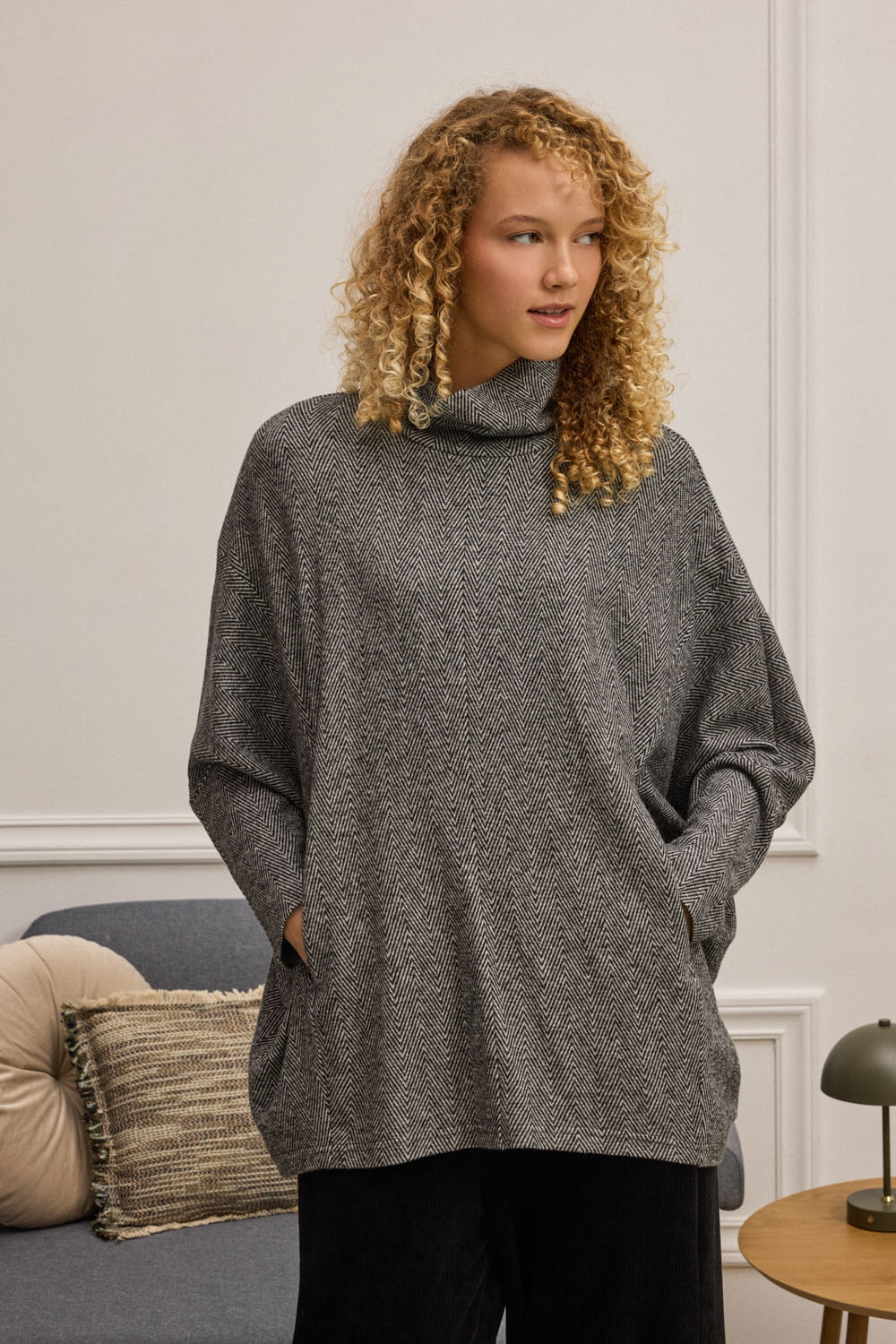 LETO OVERSIZE BLOUSE WITH POCKETS