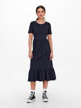 Load image into Gallery viewer, ONLMAYPEPLUM SHORT SLEEVE MIDI DRESS COTTON
