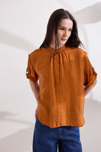 Load image into Gallery viewer, SIDNEY SATIN TUNIC WITH CRINKLE EFFECT AND ASYMMETRY
