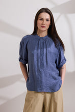 Load image into Gallery viewer, SIDNEY SATIN TUNIC WITH CRINKLE EFFECT AND ASYMMETRY
