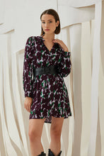 Load image into Gallery viewer, VRINA LONG SLEEVE PRINTED MINI DRESS VISCOSE
