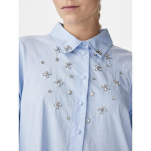 Load image into Gallery viewer, YASZITTA MIDI SHIRT DRESS STRASS COTTON
