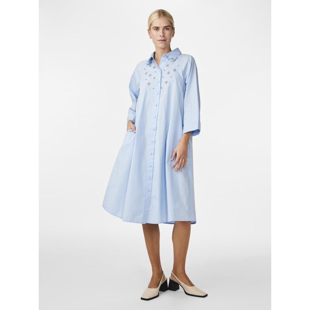 YASZITTA MIDI SHIRT DRESS STRASS COTTON